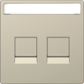   Schneider Electric Merten System Design - MTN4564-6033 - Fedlap, 2xRJ45 moduláris betétekhez, feliratozható, System-D, szahara
