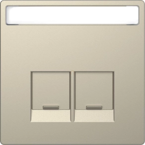   Schneider Electric Merten System Design - MTN4574-6033 - Fedlap 2xRJ45 aljzathoz, feliratozható, szahara