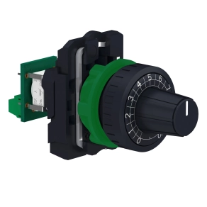 Schneider Electric Harmony XB5 - XB5AD912R4K7 - komplett műanyag potencióméter, Ø22, 4.7 kOhm