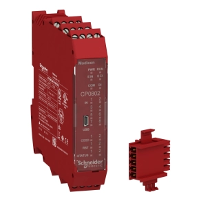 Schneider Electric Preventa XPS MCM - XPSMCMCP0802BC biztonsági vezérlő, CPU, 8DI+2DI (start/restart), 2DO+4DO (teszt)+2DO(státusz), hátlapi bővítővel