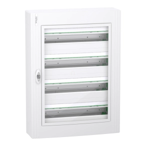   Schneider Electric PrismaSeT XS - LVSXR424 - Szekrény, átlátszó ajtó, falon kívüli, 4x24 modul, PEN