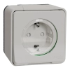 Schneider Electric Mureva Styl - MUR39206 - 2P+F csatlakozóaljzat, biztonsági zsaluval, csapófedéllel, csavaros, komplett, polárfehér