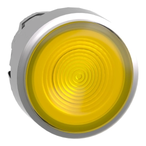   Schneider Electric Harmony XB4 - ZB4BW383S - fém világító nyomógomb fej, Ø22, visszatérő, beépített LED-hez, hornyolt lencsével, sárga