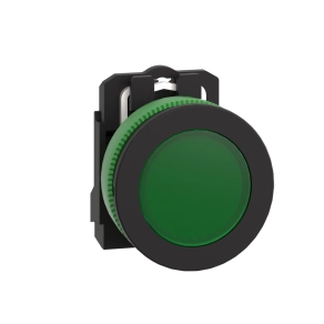  Schneider Electric Harmony XB5 - XB5FVG3 - panelbe süllyesztett komplett műanyag LED jelzőlámpa, Ø30, 120VAC, zöld