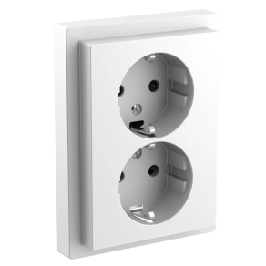  Schneider Electric Merten System Design - MTN2420-6535 - 2x2P+F csatlakozóaljzat, biztonsági zsaluval, rugós, 16A, kerettel, System-D, lótuszfehér