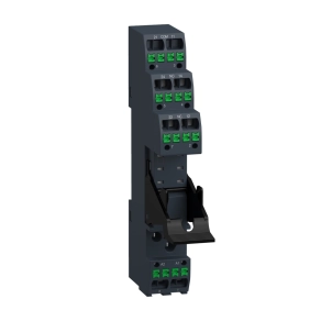   Schneider Electric Harmony Electromechanical Relays - RSZE08P RSZ nyomócsatlakozós reléfoglalat, leszorítóval, külön érintkezővel, 10 A, RSB2 reléhez.
