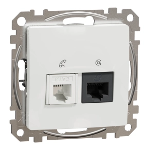 Schneider Electric Sedna Design & Elements - SDD111468 -RJ11/RJ45 Cat6 UTP kombinált aljzat, fehér