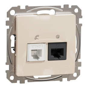   Schneider Electric Sedna Design & Elements - SDD112468 -RJ11/RJ45 Cat6 UTP kombinált aljzat, bézs