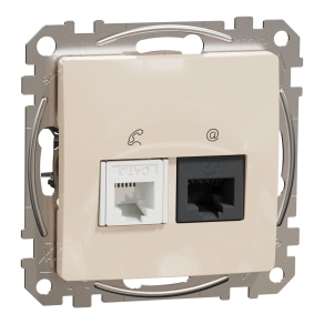 Schneider Electric Sedna Design & Elements - SDD112468 -RJ11/RJ45 Cat6 UTP kombinált aljzat, bézs