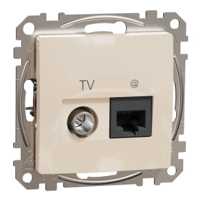   Schneider Electric Sedna Design & Elements - SDD112469T -TV/RJ45 Cat6 UTP kombinált aljzat, bézs