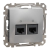 Schneider Electric Sedna Design & Elements - SDD113452 -2xRJ45 Cat5e UTP aljzat, alumínium