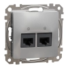 Schneider Electric Sedna Design & Elements - SDD113462 -2xRJ45 Cat6 UTP aljzat, alumínium