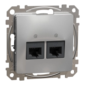   Schneider Electric Sedna Design & Elements - SDD113462 -2xRJ45 Cat6 UTP aljzat, alumínium
