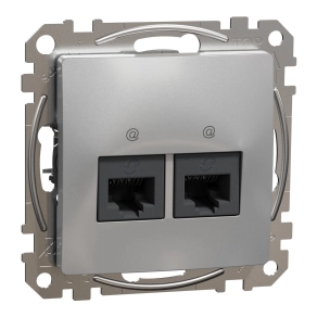 Schneider Electric Sedna Design & Elements - SDD113462 -2xRJ45 Cat6 UTP aljzat, alumínium