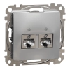 Schneider Electric Sedna Design & Elements - SDD113462S -2xRJ45 Cat6 STP aljzat, alumínium
