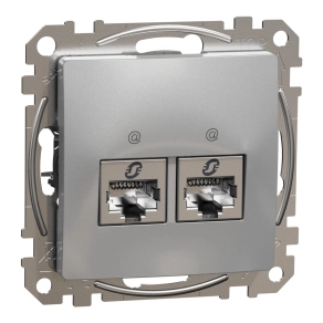  Schneider Electric Sedna Design & Elements - SDD113462S -2xRJ45 Cat6 STP aljzat, alumínium