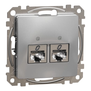 Schneider Electric Sedna Design & Elements - SDD113462S -2xRJ45 Cat6 STP aljzat, alumínium