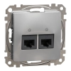 Schneider Electric Sedna Design & Elements - SDD113467 -2xRJ45 Cat6A UTP aljzat, alumínium
