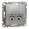Schneider Electric Sedna Design & Elements - SDD113467S -2xRJ45 Cat6A STP aljzat, alumínium