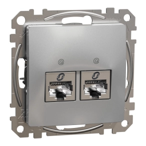   Schneider Electric Sedna Design & Elements - SDD113467S -2xRJ45 Cat6A STP aljzat, alumínium