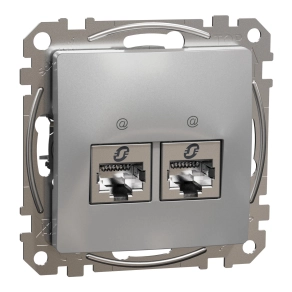Schneider Electric Sedna Design & Elements - SDD113467S -2xRJ45 Cat6A STP aljzat, alumínium
