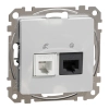 Schneider Electric Sedna Design & Elements - SDD113468 -RJ11/RJ45 Cat6 UTP kombinált aljzat, alumínium