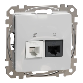   Schneider Electric Sedna Design & Elements - SDD113468 -RJ11/RJ45 Cat6 UTP kombinált aljzat, alumínium