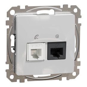 Schneider Electric Sedna Design & Elements - SDD113468 -RJ11/RJ45 Cat6 UTP kombinált aljzat, alumínium