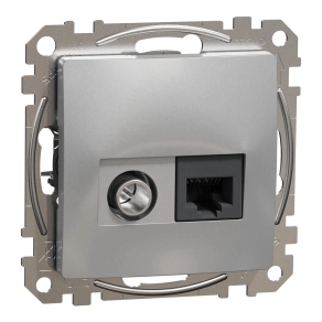 Schneider Electric Sedna Design & Elements - SDD113469T -TV/RJ45 Cat6 UTP kombinált aljzat, alumínium