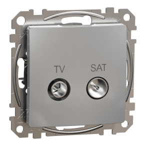   Schneider Electric Sedna Design & Elements - SDD113474S -TV/SAT aljzat, átmenő, 7 dB, alumínium