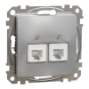 Schneider Electric Sedna Design & Elements - SDD113492 -2xRJ11 aljzat, alumínium