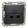Schneider Electric Sedna Design & Elements - SDD114452 -2xRJ45 Cat5e UTP aljzat, antracit