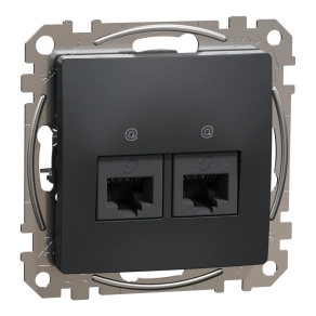   Schneider Electric Sedna Design & Elements - SDD114452 -2xRJ45 Cat5e UTP aljzat, antracit