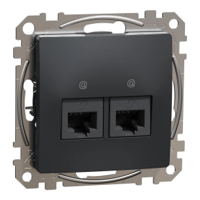 Schneider Electric Sedna Design & Elements - SDD114452 -2xRJ45 Cat5e UTP aljzat, antracit