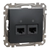 Schneider Electric Sedna Design & Elements - SDD114462 -2xRJ45 Cat6 UTP aljzat, antracit