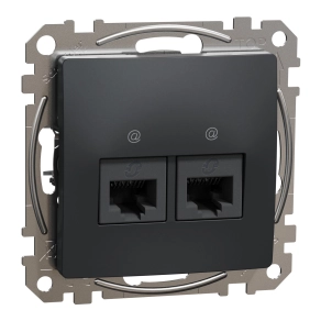 Schneider Electric Sedna Design & Elements - SDD114462 -2xRJ45 Cat6 UTP aljzat, antracit