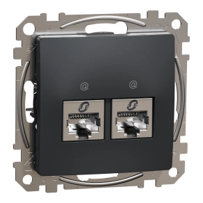 Schneider Electric Sedna Design & Elements - SDD114462S -2xRJ45 Cat6 STP aljzat, antracit