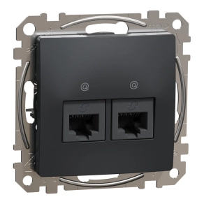   Schneider Electric Sedna Design & Elements - SDD114467 -2xRJ45 Cat6A UTP aljzat, antracit
