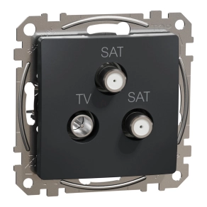   Schneider Electric Sedna Design & Elements - SDD114481S -TV/SAT/SAT aljzat, végzáró, 4 dB, antracit