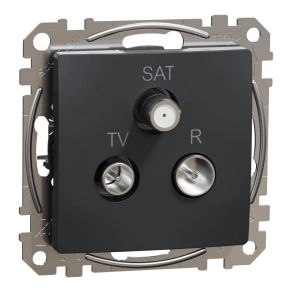   Schneider Electric Sedna Design & Elements - SDD114484 -TV/R/SAT aljzat, átmenő, 7 dB, antracit