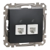 Schneider Electric Sedna Design & Elements - SDD114492 -2xRJ11 aljzat, antracit