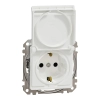 Schneider Electric Sedna Design & Elements - SDD111024 -2P+F csatlakozóaljzat biztonsági zsaluval, csapófedeles, rugós bekötés, 16A, fehér