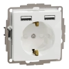 Schneider Electric Sedna Design & Elements - SDD111052 -2P+F csatlakozóaljzat, BZS, kettős USB töltővel, rugós, 16A/2.4A, fehér