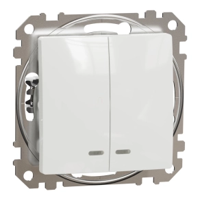   Schneider Electric Sedna Design & Elements - SDD111105L -Csillárkapcsoló, kék jelzőfénnyel, 10AX, fehér