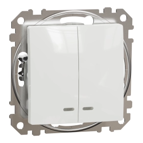 Schneider Electric Sedna Design & Elements - SDD111105L -Csillárkapcsoló, kék jelzőfénnyel, 10AX, fehér
