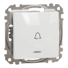 Schneider Electric Sedna Design & Elements - SDD111131L -Egypólusú nyomó, kék jelzőfénnyel, csengőjellel, rugós bekötés, 10A, fehér