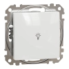 Schneider Electric Sedna Design & Elements - SDD111132 -Egypólusú nyomó lámpajellel, rugós bekötés, 10A, fehér