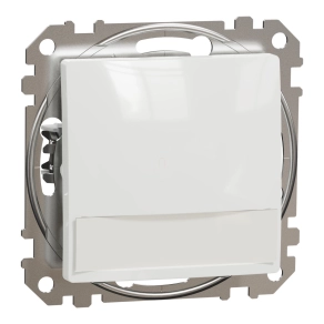   Schneider Electric Sedna Design & Elements - SDD111133L -Egypólusú nyomó, kék jelzőfénnyel, cimketartóval, rugós bekötés, 10A, fehér