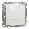 Schneider Electric Sedna Design & Elements - SDD111143L -Egypólusú nyomó, kék jelzőfénnyel, cimketartóval, rugós bekötés, 12V, fehér