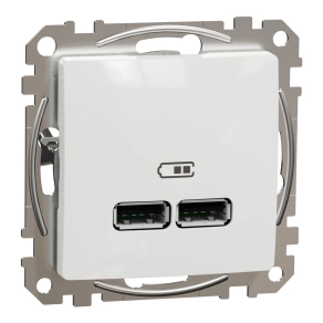   Schneider Electric Sedna Design & Elements - SDD111401 -Dupla USB töltő, A+A, 2.1A, fehér
